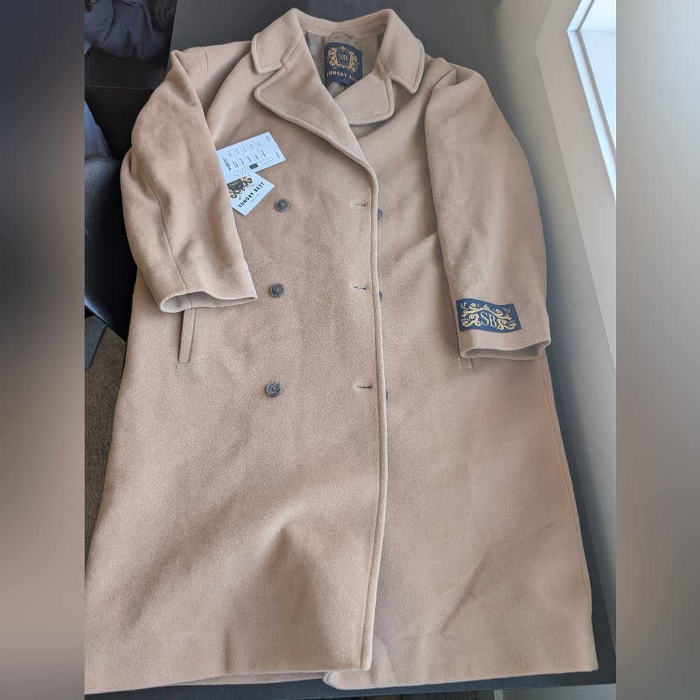 NWT Aritzia Sunday Best Fitzroy Coat in Gold Camel - Picture 3 of 15